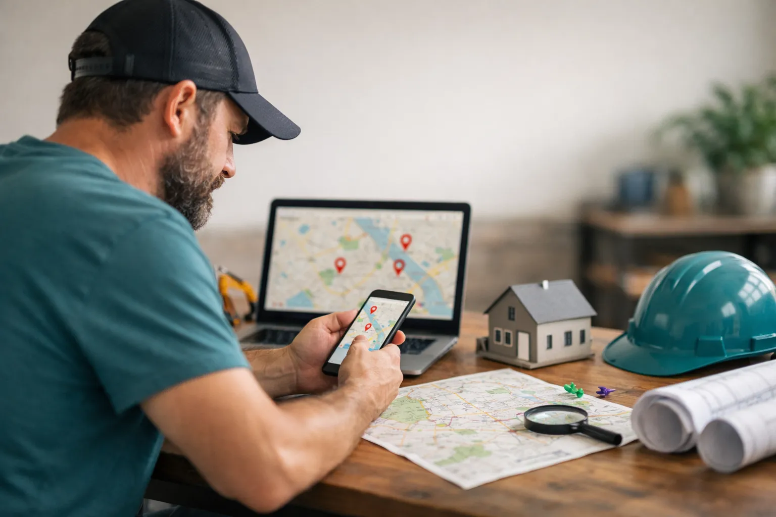 Photograph illustrating how to rank higher on google maps for contractors, for Marketing & Technology