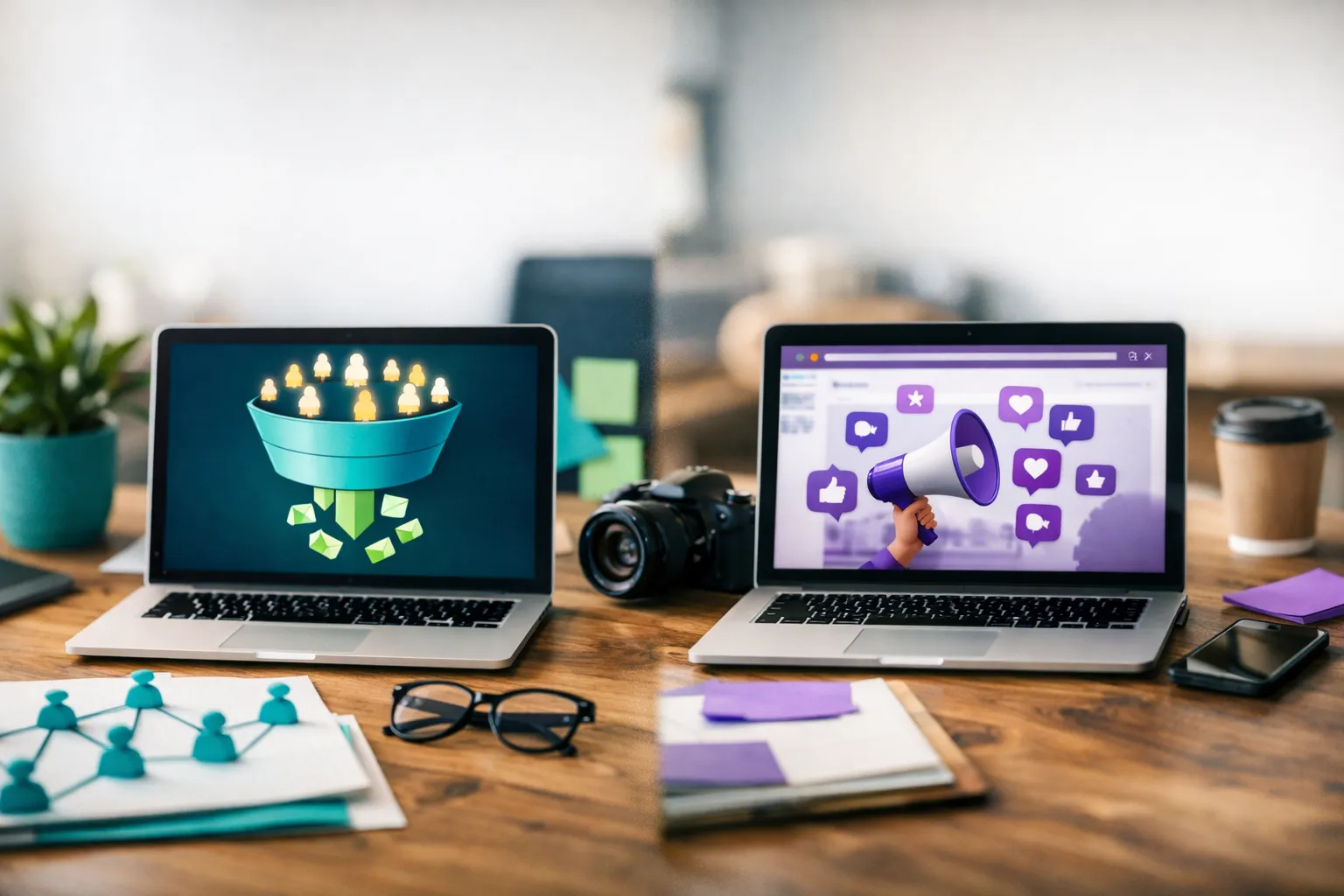 Photograph illustrating lead generation system vs ad campaign, for Marketing & Technology